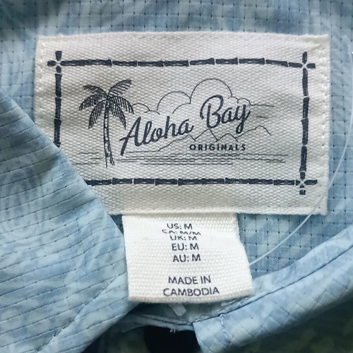 Ανδρικό πουκάμισο Aloha Bay Originals, μέγεθος M, μπλε με σχέδιο