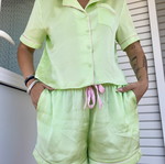 Primark Cares women's satin pyjama set lime pink, M 40-42