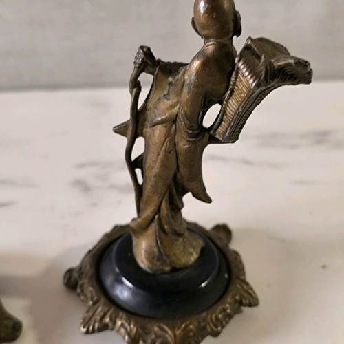 Bronze figurines used, Asian art statues from 1950