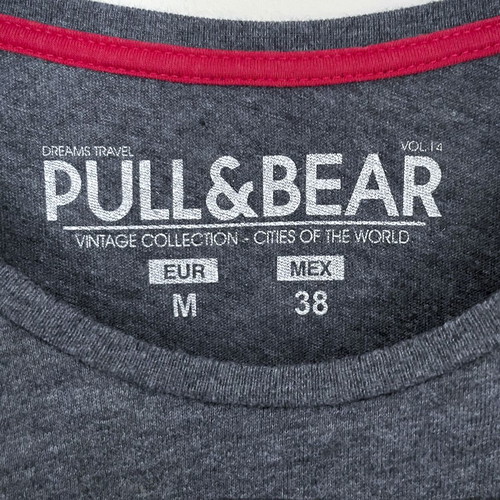 Pull & Bear T-shirt short sleeve used, Vintage Collection Amsterdam, size M, gray