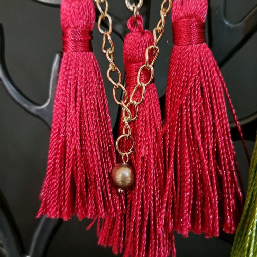 Earrings new multicolored with tassels