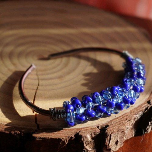 Handmade bracelet new with blue and light blue beads