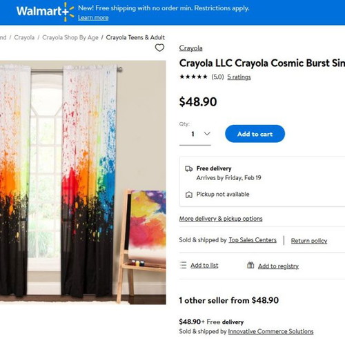 Single curtain Cosmic Burst Crayola Dream in Color Collection new