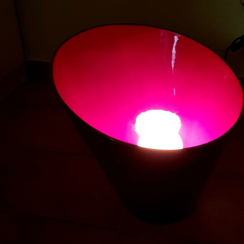 Floor lamp used, modern design, red with dimmer