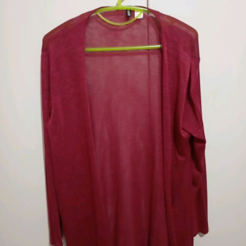 Thin cardigan like new, red, buttonless