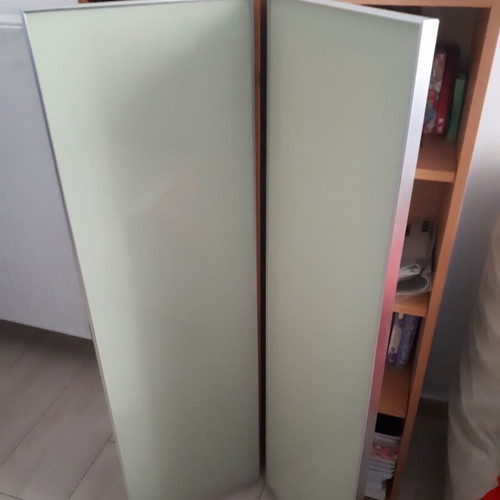 Beech wood shelves set of 2, like new, with glass doors