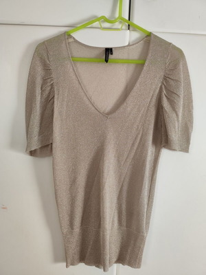 Topshop blouse with gold thread small oversized like new