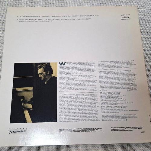 Joe Albany Portrait Of An Artist LP като нов, джаз