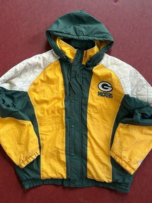 Starter Vintage Green Bay Packers zip up hooded jacket size L used