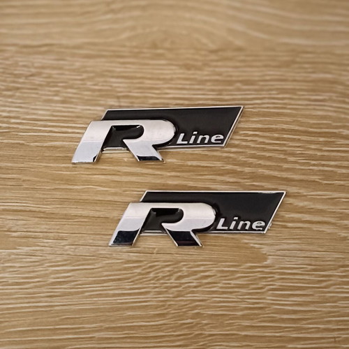 3D RLine car stickers set for Golf plastic chrome new, 2 pieces