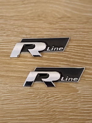 3D RLine car stickers set for Golf plastic chrome new, 2 pieces