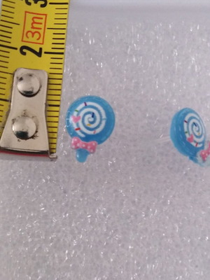 Hypoallergenic earrings, 2 pairs, handmade, blue and yellow