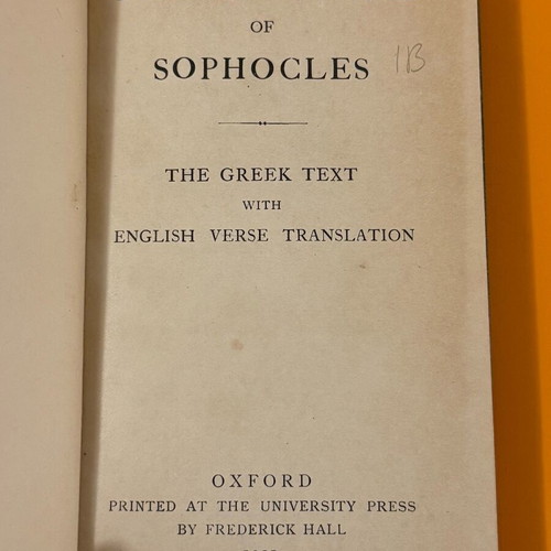 The Antigone of Sophocles used collectible book 1922 Oxford University Press