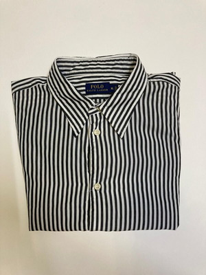 Ralph Lauren Black White Striped Dress Shirt XL