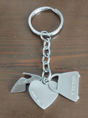 Nine West keychain, silver, unused