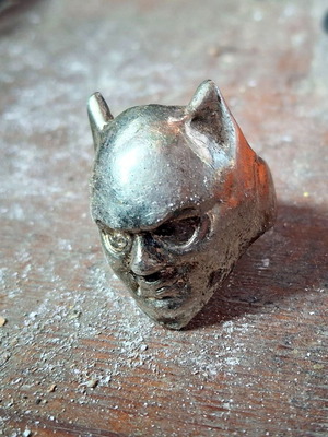 Δαχτυλίδι Dark Knight Batman νέο, ασημένιο ατσάλι