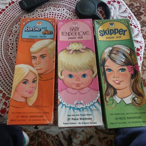 Vintage Mattel χαρτονένιες κούκλες μεταχειρισμένες, σπάνιος σχεδιασμός