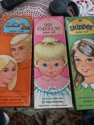 Vintage Mattel χαρτονένιες κούκλες μεταχειρισμένες, σπάνιος σχεδιασμός