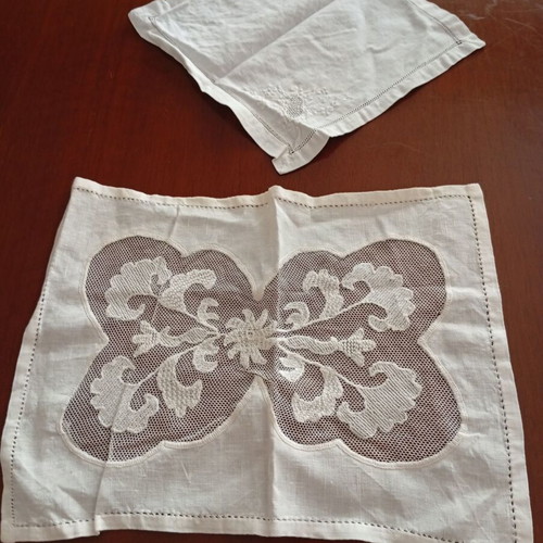 Handmade azur with embroidery on tulle, set of 2, like new