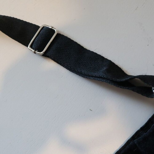 Crossbody bag used, black, suede