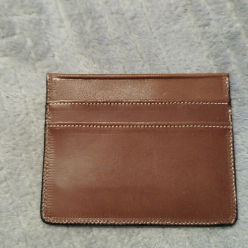 Leather handmade card wallet like new, tan color