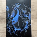 Mega Charizard X wall art custom made from PLA with base