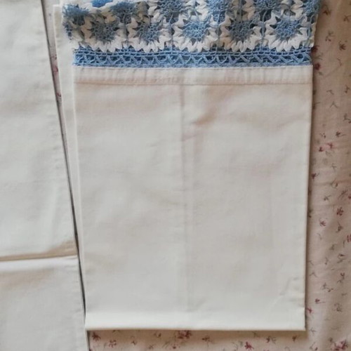Pillowcase set new, handmade with lace, cotton 40x60 cm