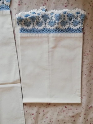 Pillowcase set new, handmade with lace, cotton 40x60 cm