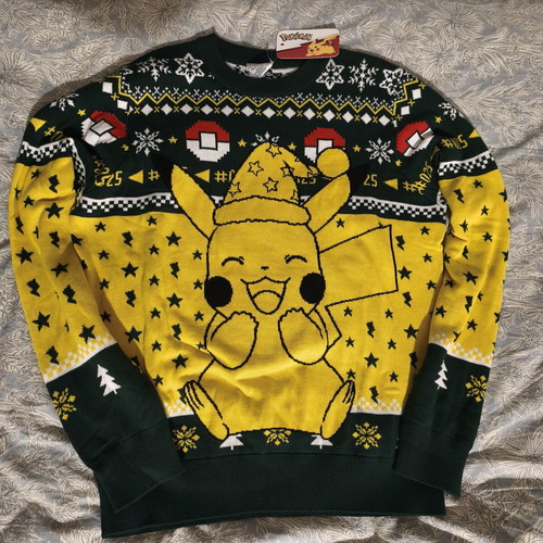 Difuzed Pokemon Pikachu Christmas Spirit Ugly Sweater Large new