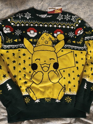 Difuzed Pokemon Pikachu Christmas Spirit Ugly Sweater Large new