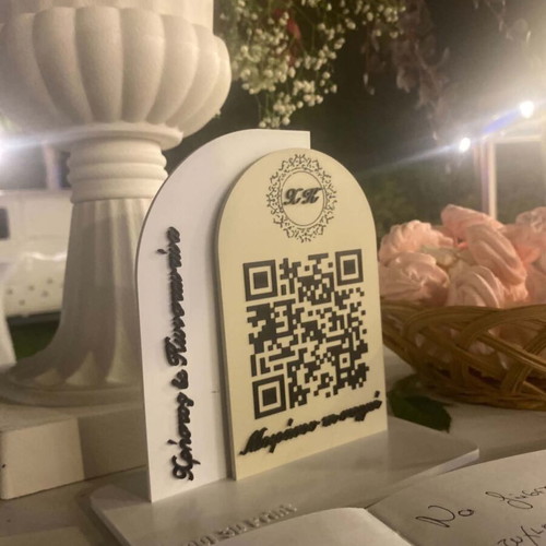 QR Stand Wedding premium personalized 3D printed base