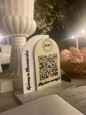 QR Stand Wedding premium personalized 3D printed base