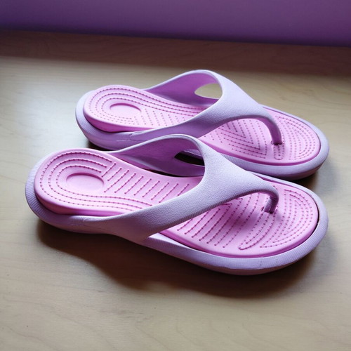 Slippers used, size 34/35, pink and purple flip-flops