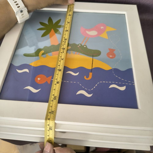 IKEA SMARR set of 4 kids' framed prints, 30x30 cm, white frame