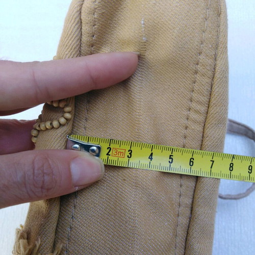 Boho shoulder bag beige like new with fringes