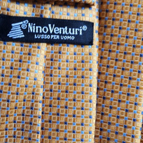 Nino Venturi tie 100% microfiber new, blue and yellow