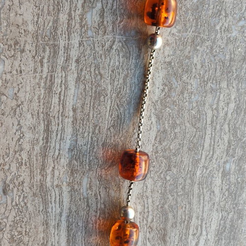 Silver Begleri with amber beads