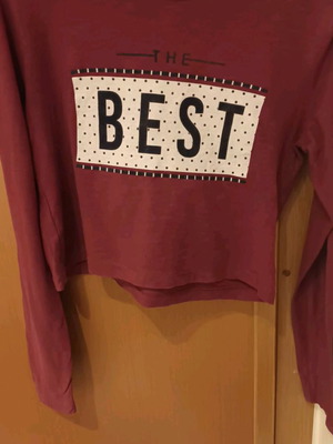 Tshirt crop Lynne μακρύ μανίκι μπορντώ σαν καινούργιο με τύπωμα