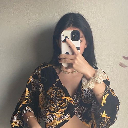 Black crop top new with gold and leopard details