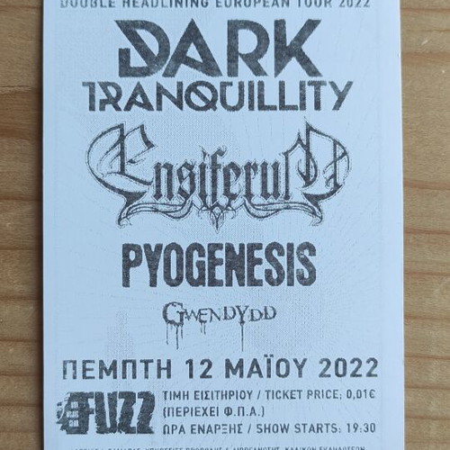 Dark Tranquillity Ensiferum Pyogenesis concert ticket like new