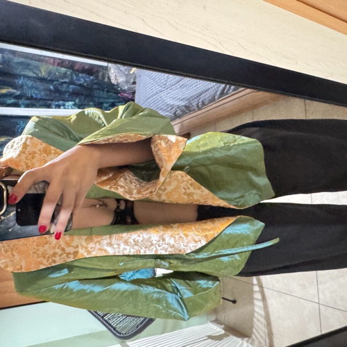 Authentic traditional Chinese jacket like new, multicolor green