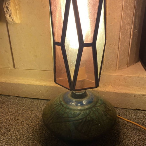 Vintage Celtic pottery lamp base used