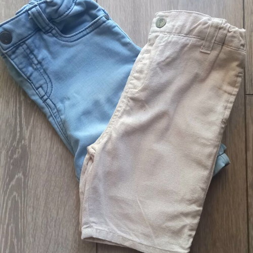 Orchestra toddler pants and bermuda shorts set, beige and blue