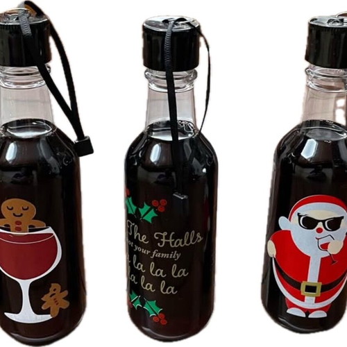 Christmas ornaments plastic wine bottles new