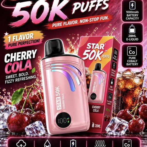 Q50 Star 50K Puffs Disposable Vape, 28ml Pink Lemonade