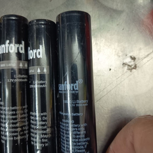 Sanford 18650 Batteries Pack of 5 Used, 3.7V 6000mAh and 7000mAh