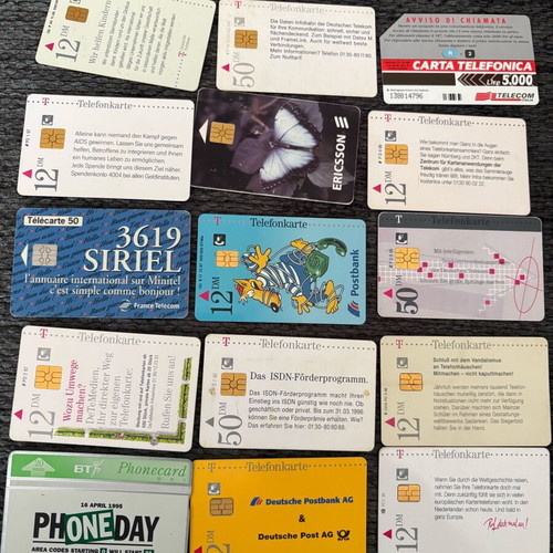 Foreign phone cards used, pack of 15