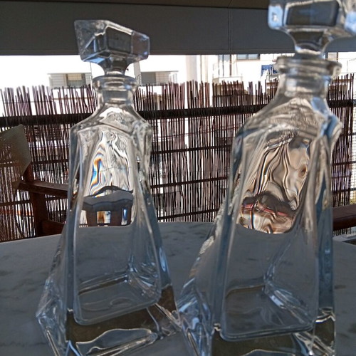 Bohemia crystal decanters like new, set of two