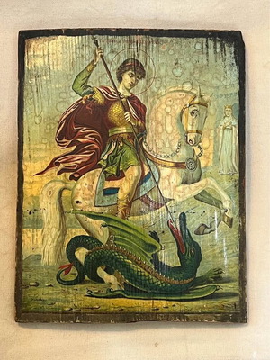 Παλιά θρησκευτική εικόνα 22x28cm μεταχειρισμένη, τεχνική λιθογραφίας