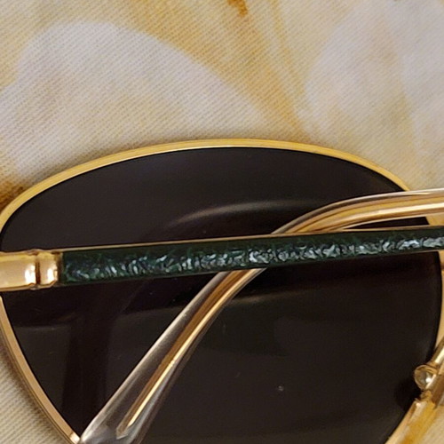 Diego dalla Palma vintage leather sunglasses, gold and black